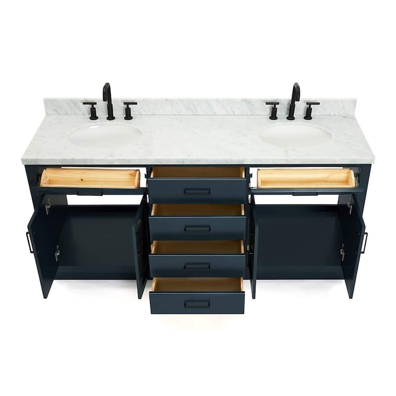 Ariel T073DCWOVO Hepburn 73" Free Standing Double Basin Vanity Set
