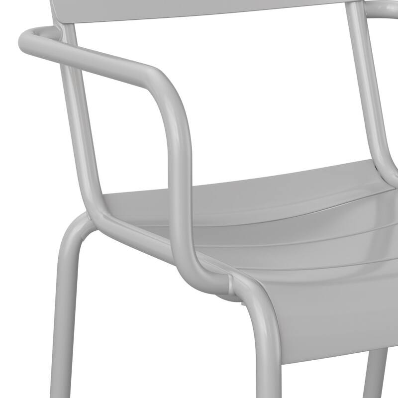2PK Modern Commercial Grade 2 Slat Indoor/Outdoor Steel Stack Chairs