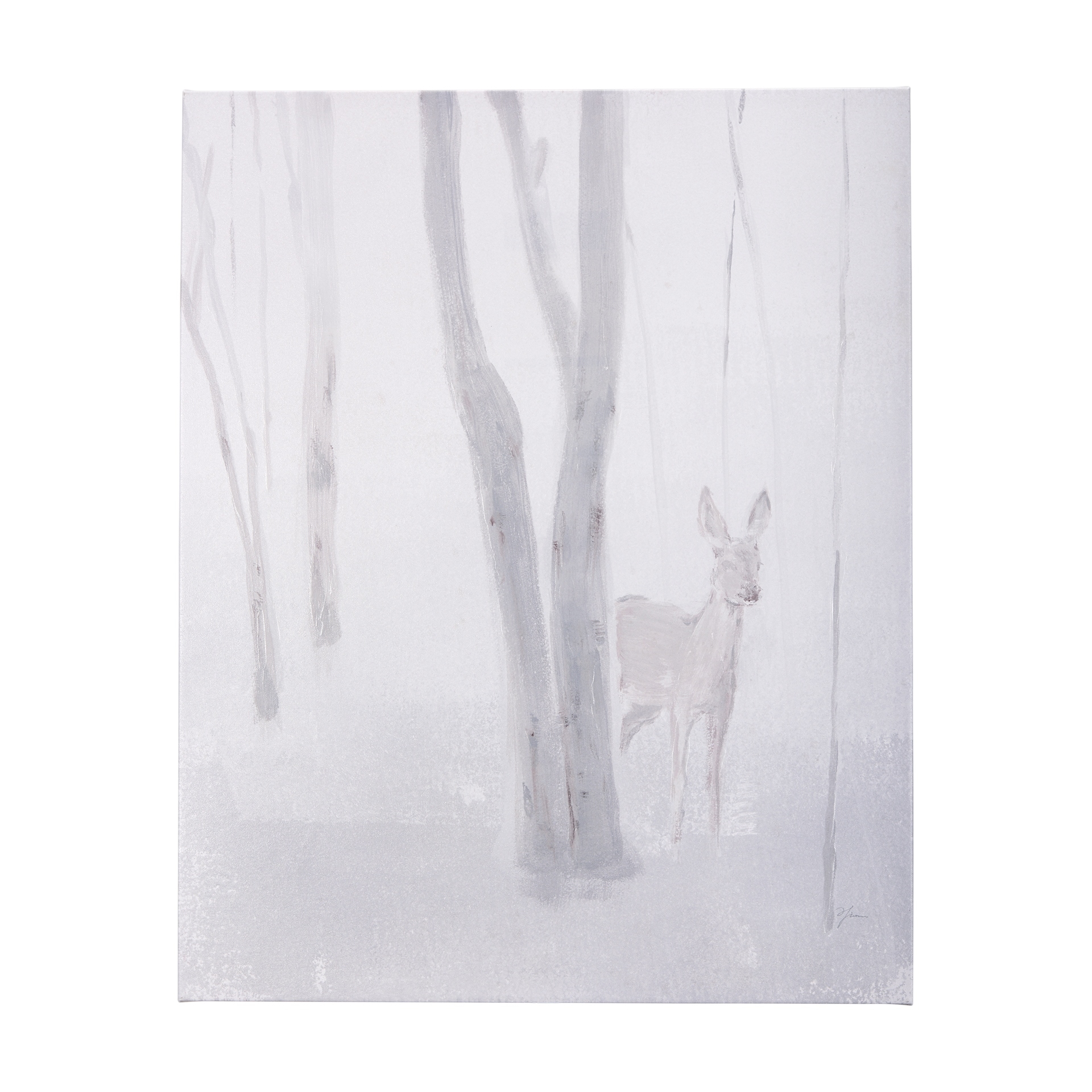 A Winter Day in Forest I (28 x 35) Canvas Art Print
