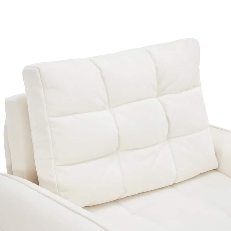 3-in-1 Chenille Accent Chair Convertible Sleeper Sofa Bed, 80" Extra Long Pull-out Chair Bed with USB and Type-C Ports