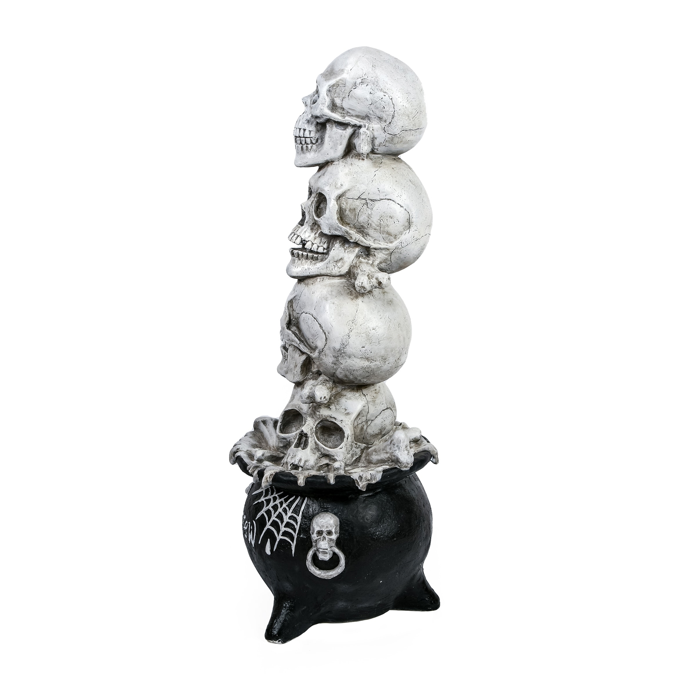 National Tree Company 38 in. Halloween Stacked Skulls Cauldron