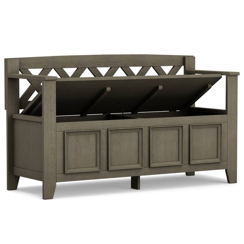 WYNDENHALL Halifax 48 inch Wide Solid Wood Transitional Entryway Bench - 48 Inches wide