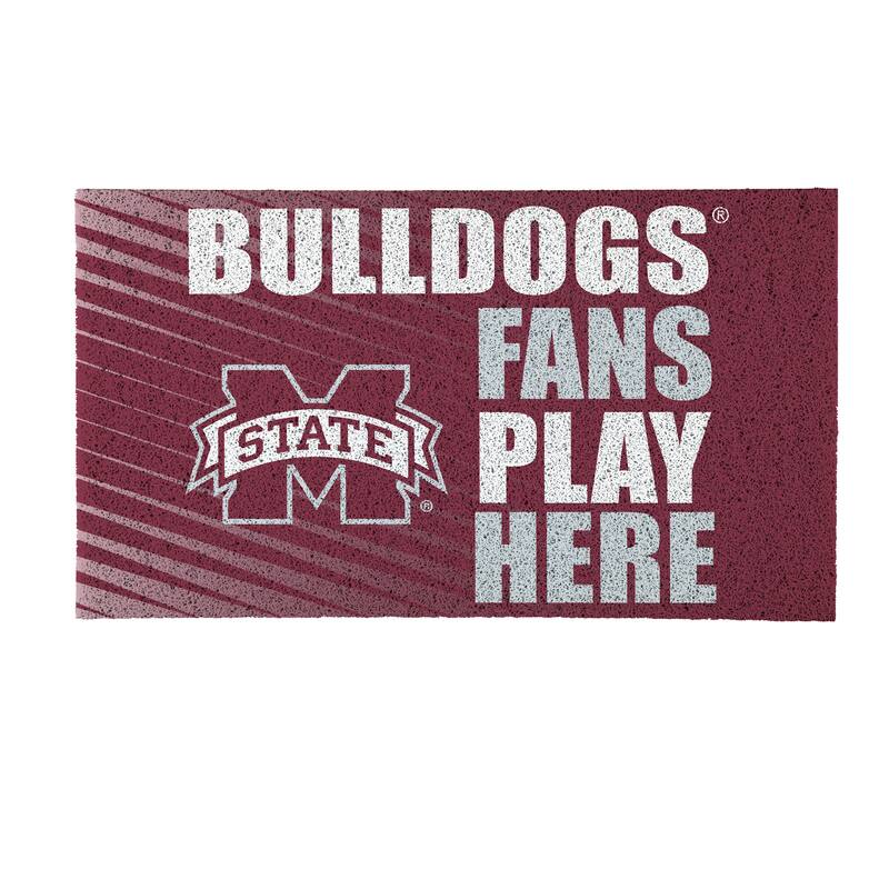 28 in. x 16 in. Mississippi State University "Fans Play Here" PVC Door Mat