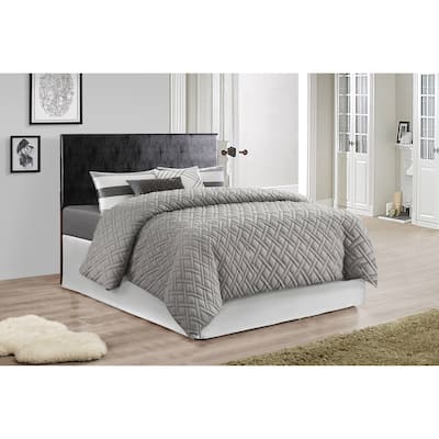 Rococo Romance Queen Bed Headboard - Black, Adjustable Height, Dorm & Guest Room Decor