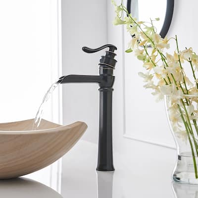 Single Hole Waterfall Bathroom Sink Faucet with Drain