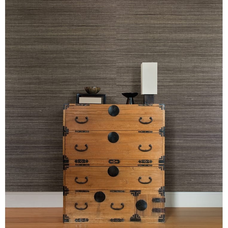 Advantage Jiao Brown Grasscloth Wallpaper - 36in x 288in x 16.025in