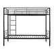 preview thumbnail 30 of 46, Twin over Twin Metal Bunk Bed with Fence and Ladder for Kids