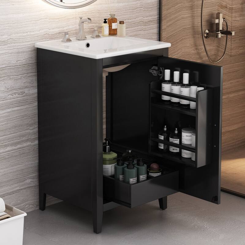 Christopher Knight Home 20" Bathroom Vanity with Sink and Functional Drawers