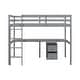preview thumbnail 19 of 18, Twin Size Wood Loft Wood Bed with Under-bed, Built-in Desk, a Storage Cabinet of 2 Drawers, Guardrails and Ladder