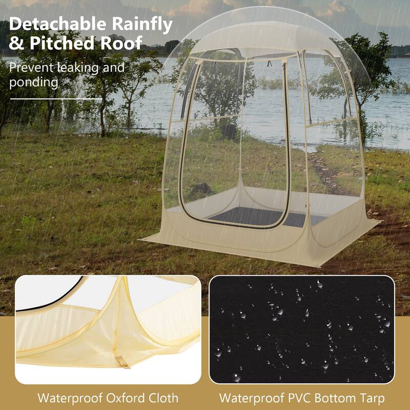 Gymax 4.2 x 4.2 FT Instant Pop up Tent Weatherproof Shelter Sports