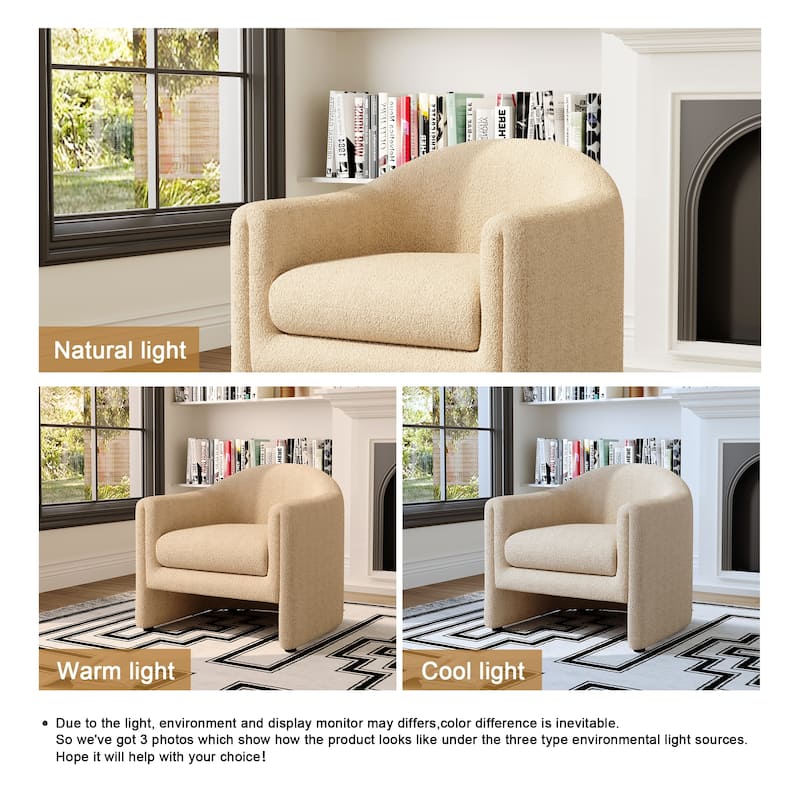 Modern Upholstered Barrel Accent Chair