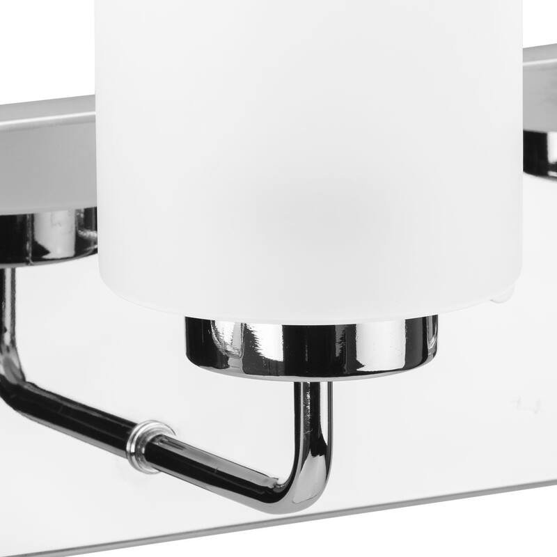 Merry Collection Four-Light Polished Chrome and Etched Glass Transitional Style Bath Vanity Wall Light