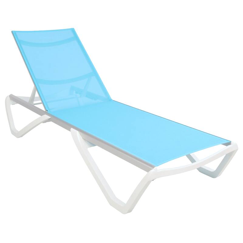 Furnish Theory Seabreeze Deck Patio Sunloungers Lounge Chairs Outdoor Chaise Lounges (Various Frame & Mesh Colors; Set of 2)