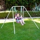 preview thumbnail 4 of 6, Indoor/Outdoor Toddler Metal Swing with Safety Harness, Foldable Frame
