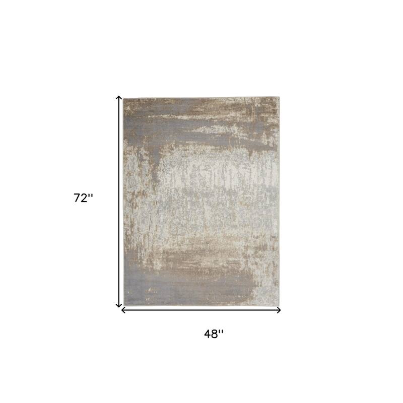 Bubip Power Loomed Abstract Modern Non Skid Stain Resistant Low Pile Area Rug By HomeRoots