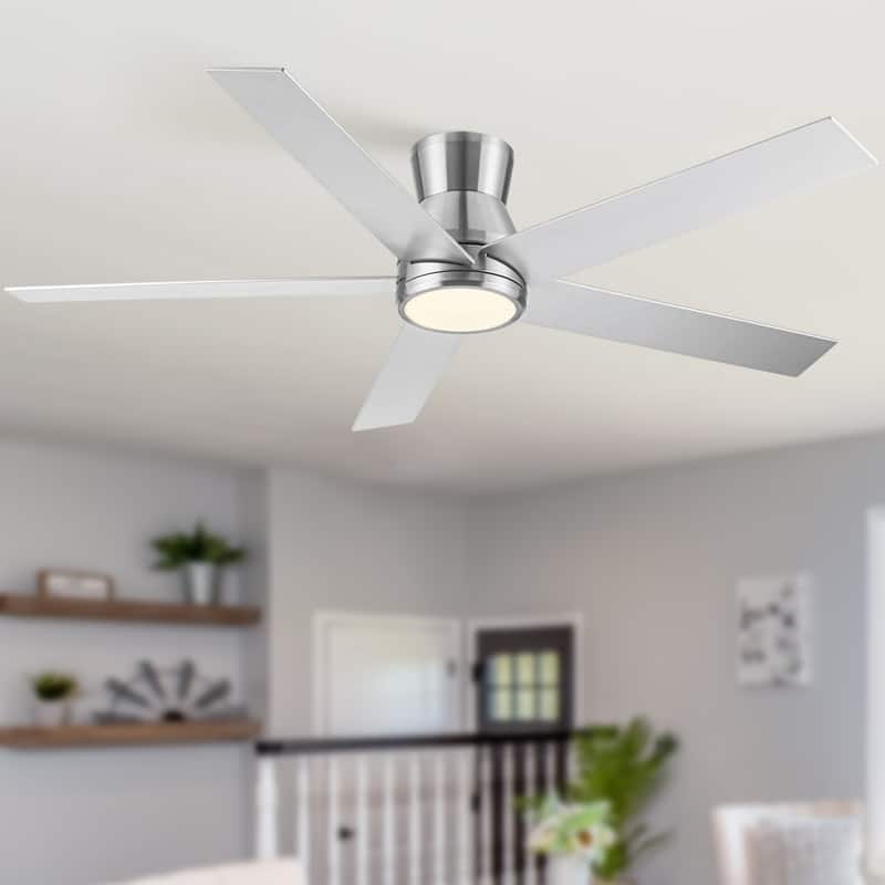 52" Low Profile Ceiling Fan in Brushed Nickel