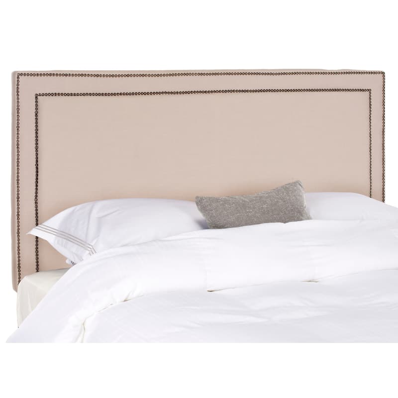 SAFAVIEH Casie Taupe Linen Upholstered Headboard - Taupe - Full