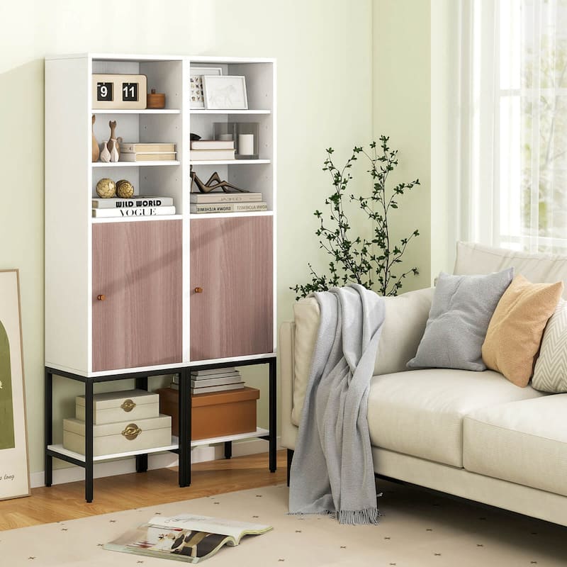Costway 57" Bathroom Tall Cabinet with 1 Door and 4 Shelves - See Details