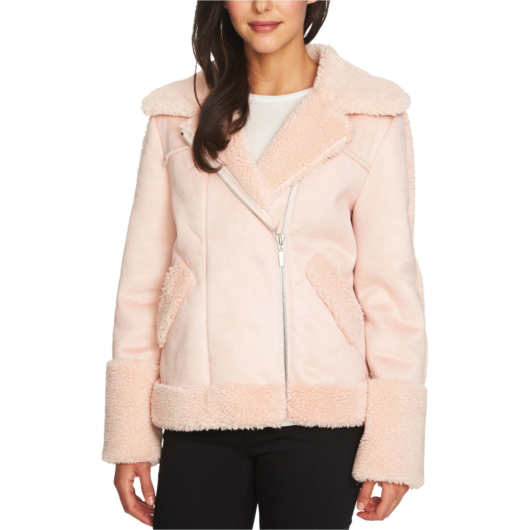 1 state faux fur jacket