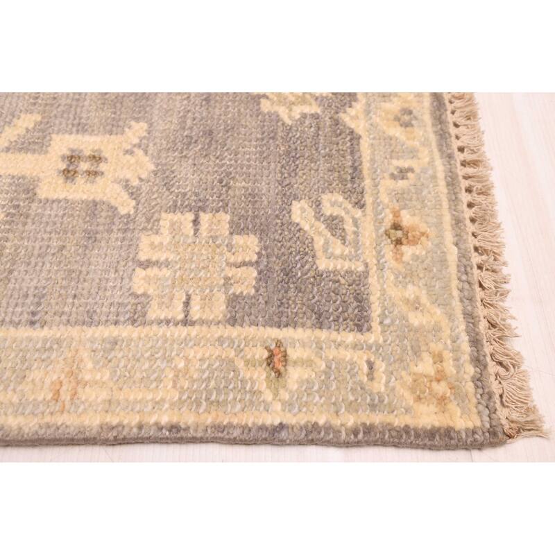 ECARPETGALLERY Hand-knotted Kavya Oushak Dark Grey Wool Rug - 8'0 x 9'11