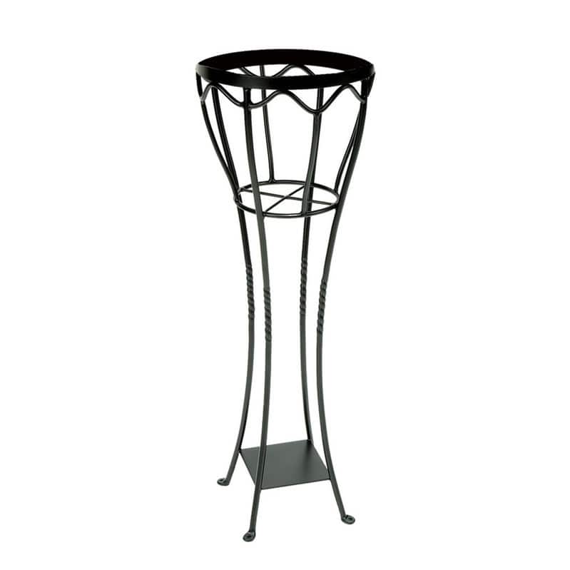 Achla Designs Indoor Outdoor Elegant Verandah Plant Stand, 40.5 Inch Tall, Graphite Powder Coat Finish
