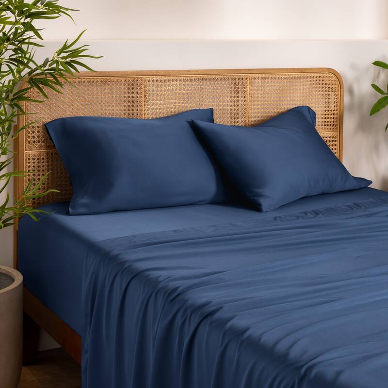 Bare Home Rayon from Bamboo Pillowcase Set - King - Dark Blue