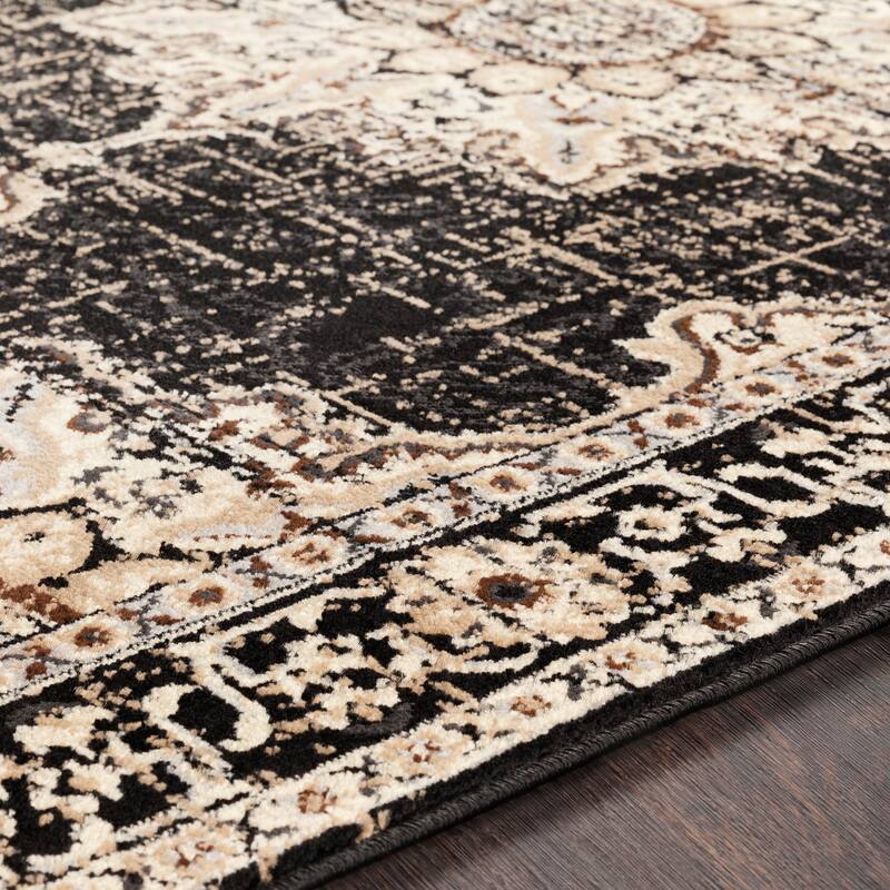 Sheridan Traditional Black Area Rug - 7' 9" x 11' 2"