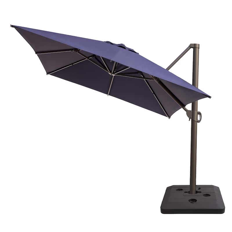 10 X 13FT Outdoor Patio Cantilever Umbrella with Offset Umbrella Base