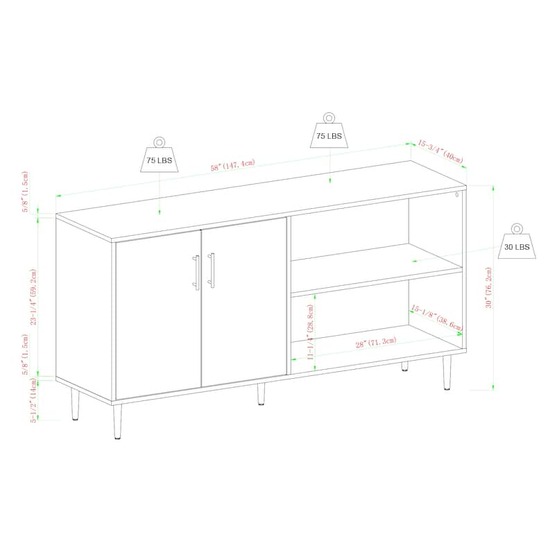 Middlebrook Cassandra 58-inch Bookmatch TV Stand