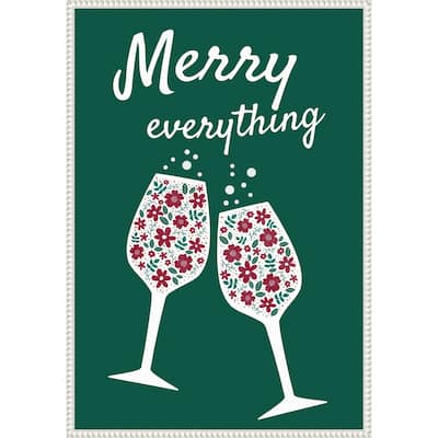 Merry Everything by Emeliemaria (23 x 33 in.), Framed Canvas Wall Art Print - Sylvie Beaded White