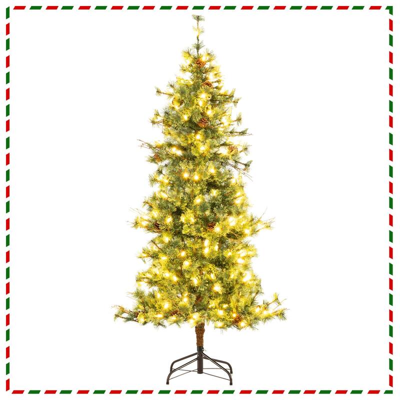Costway 6/7/8 FT Artificial Christmas Tree with 370/502/702 Branch & - Green - See Details
