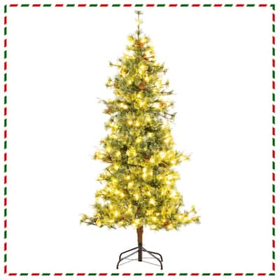 Costway 6/7/8 FT Artificial Christmas Tree with 370/502/702 Branch & - Green - See Details