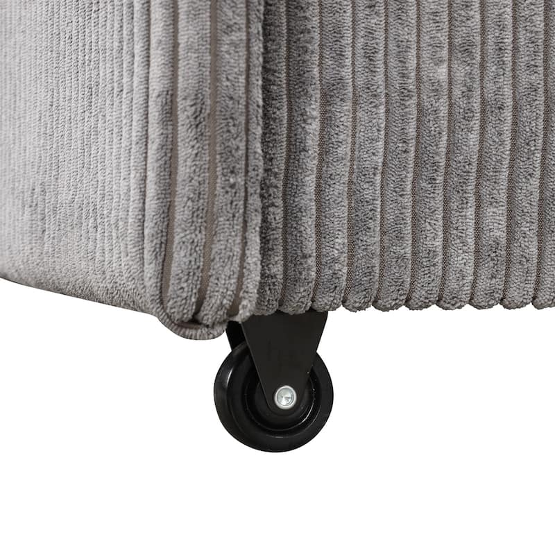 Merax Upholstery Sleeper Sectional Sofa with Storage Bags and 2 Cup Holders