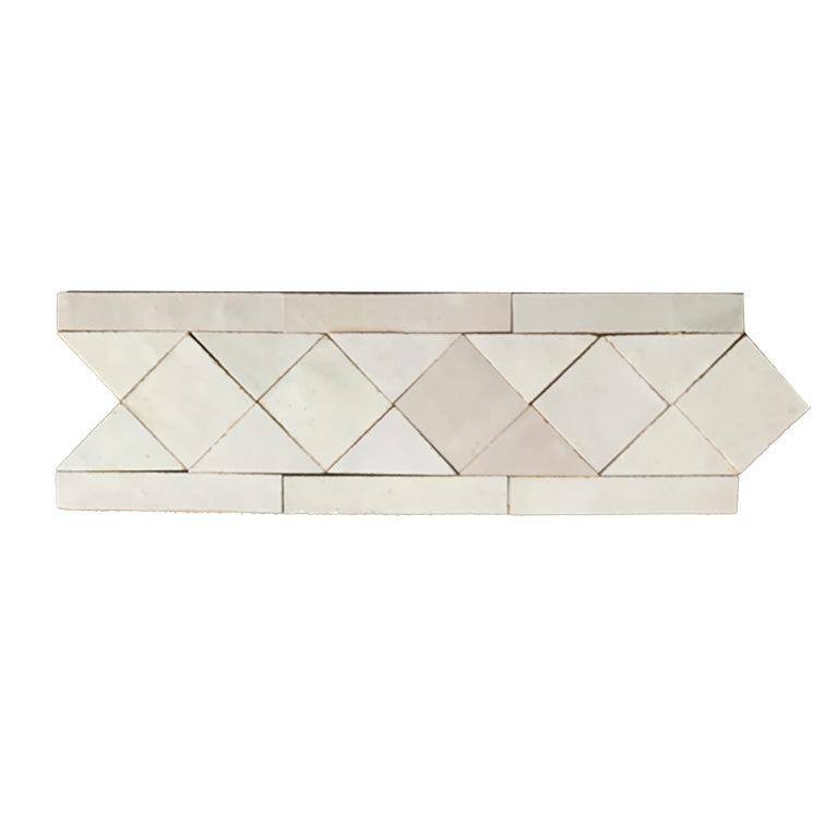 Contemporary Zellige Border, 12" x 3 3/4" x 1/2", Off-White
