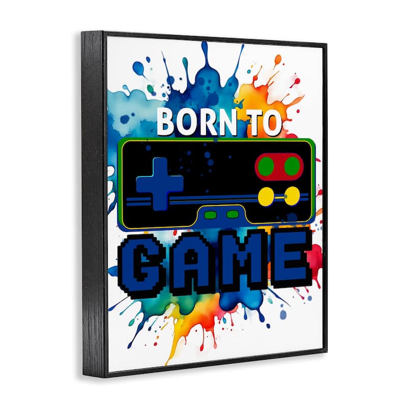 Stupell Born to Game Splash Framed Giclee Art Design By Kim Allen