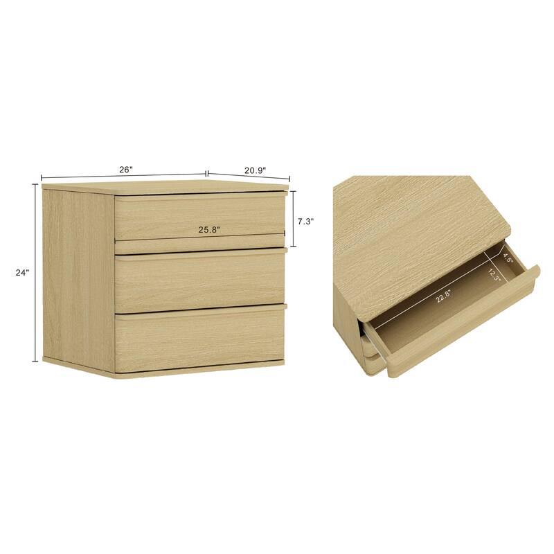 Manhattan Comfort Molly 26" Nightstand (3-Drawer)