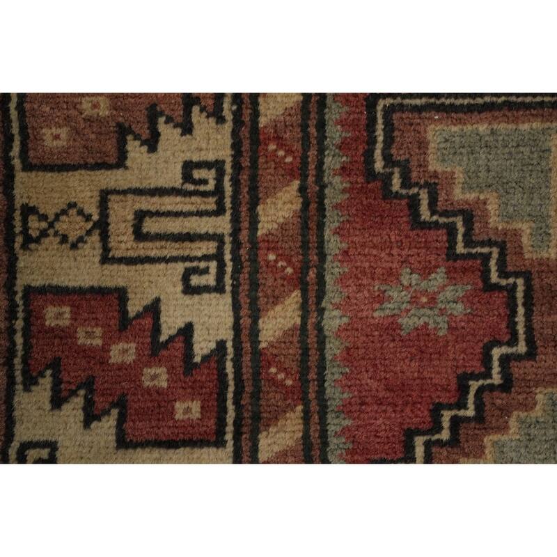 Hand Knotted Oriental 100% Wool Carpet Traditional Geometric Red Kazak Area Rug - 6' 4'' X 3' 9''
