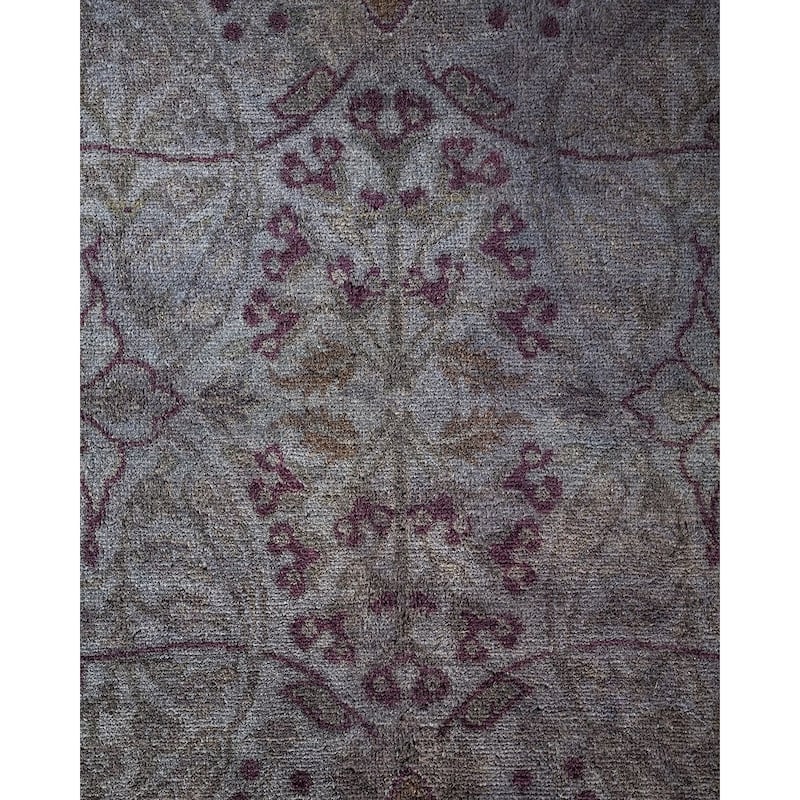 Overton Hand Knotted Wool Vintage Inspired Modern Contemporary Overdyed Gray Area Rug - 8' 2" x 10' 4"