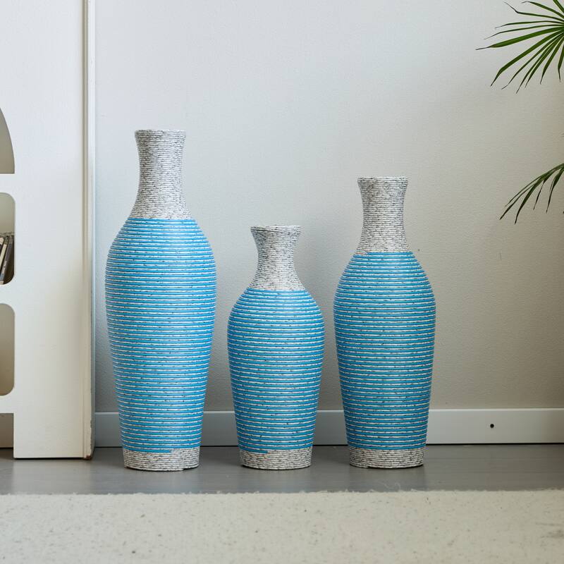 Desktop Vase Set of 3 Pieces, Decorative Floor Vase, Artificial Vine Vase PVC Floor Vase Home Decoration Flower Stand