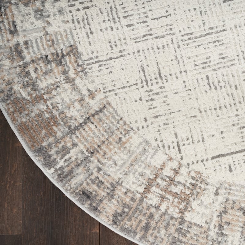 Nourison Elation Abstract Modern Ivory Grey Area Rug
