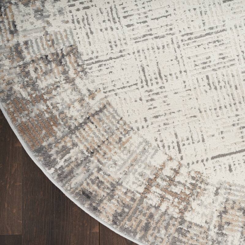 Nourison Elation Abstract Modern Ivory Grey Area Rug