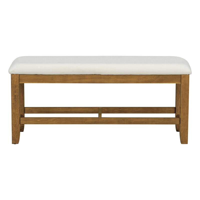 Roomfitters 6-Piece Dining Table Set, Oval Wood Kitchen Table, X-Base Pedestal, 4 Upholstered Chairs & Bench