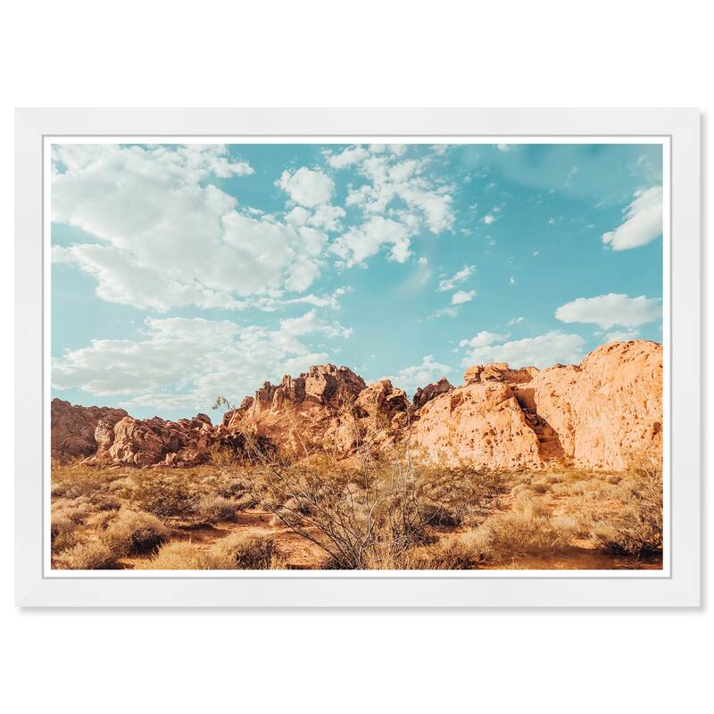 Wynwood Studio Prints Nature and Landscape Rocks at Sunlight Brown and Modern & Contemporary Wall Art Canvas Print