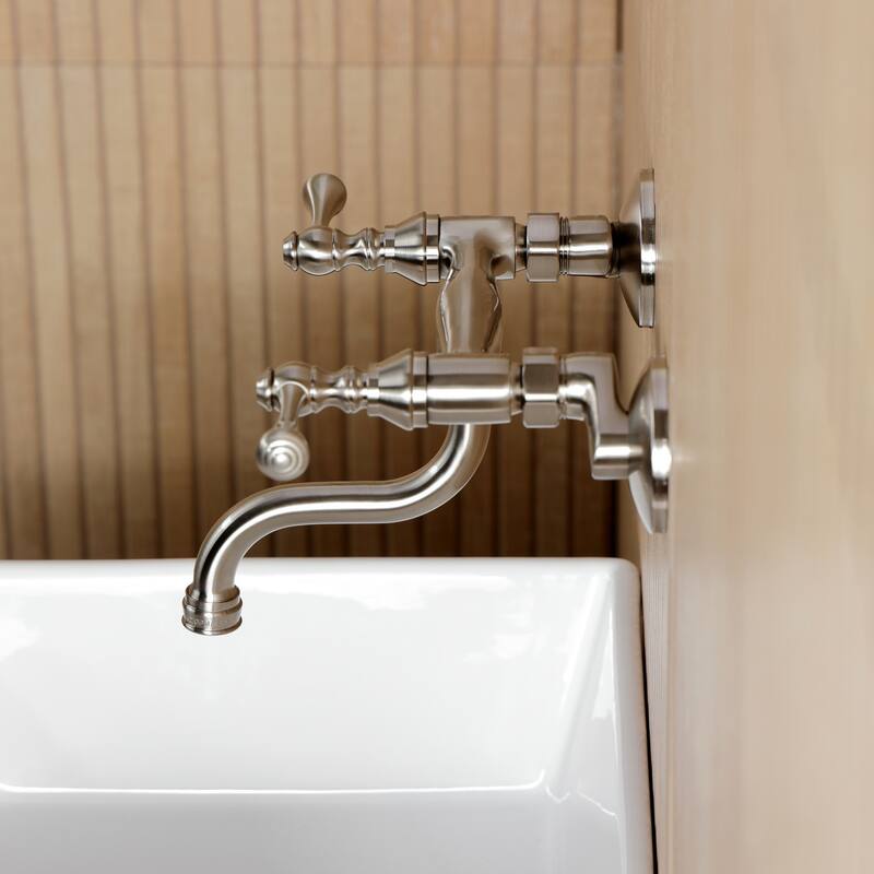 Kingston Brass Kingston Two-Handle 2-Hole Wall Mount Bathroom Faucet