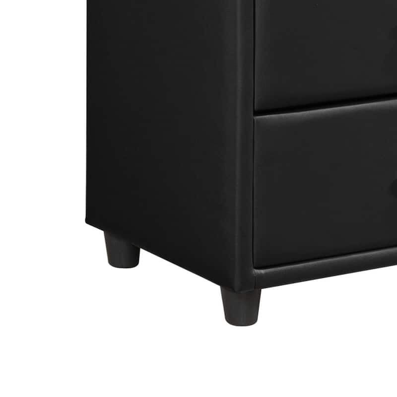 Elegant Minimalist Faux Leather Upholstered Wooden Storage Dresser