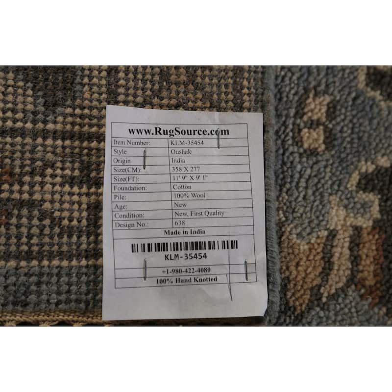 Oushak Indian Area Rug Handmade Wool Carpet - 9'1"x 11'9"