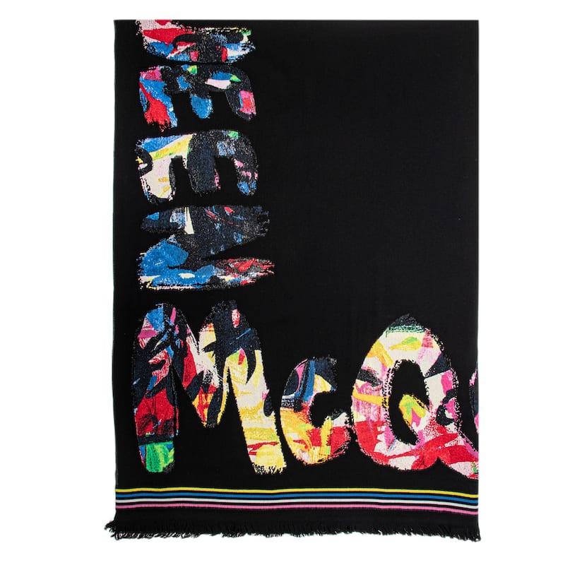 Alexander McQueen Oversized Graffiti Scarf