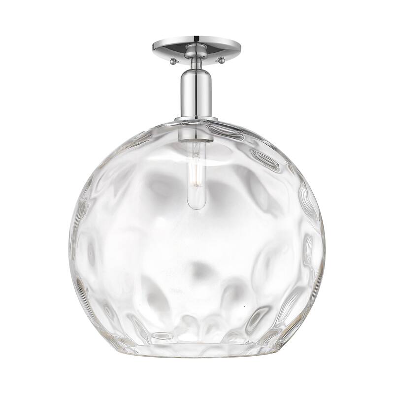 Innovations Lighting Endless Possibilities Arcadia - Athens Water Glass - 1 Light 13" Semi-Flush Mount - Polished Chrome