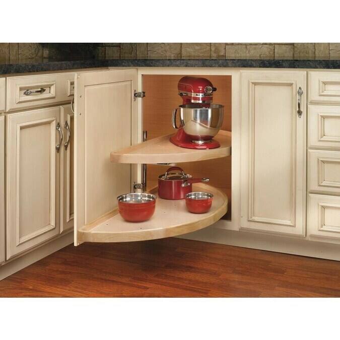Rev-A-Shelf 32 in Wood Half Moon Lazy Susans 2-Tier