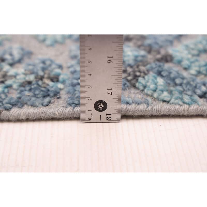 ECARPETGALLERY Hand-knotted Tangier Light Blue Wool Rug - 5'5 x 7'6